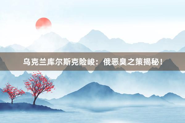 乌克兰库尔斯克险峻：俄恶臭之策揭秘！