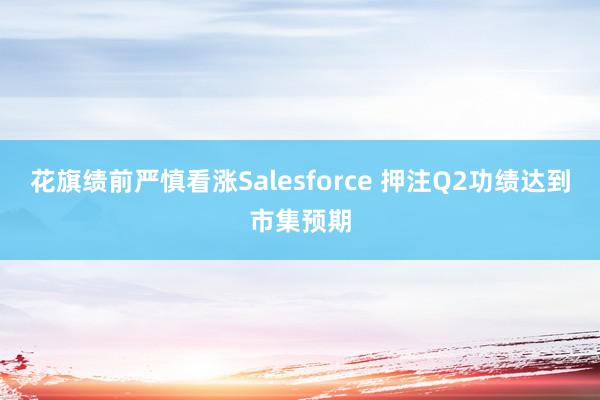 花旗绩前严慎看涨Salesforce 押注Q2功绩达到市集预期