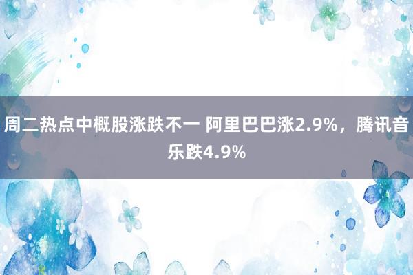 周二热点中概股涨跌不一 阿里巴巴涨2.9%，腾讯音乐跌4.9%